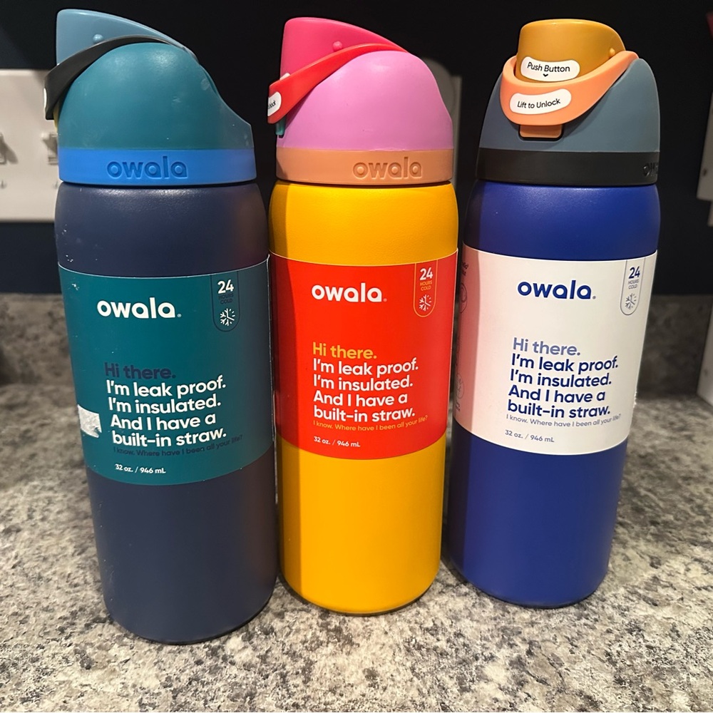 Owala Insulated Stainless Steel Water Bottle with Built-In Straw - Blue/Teal